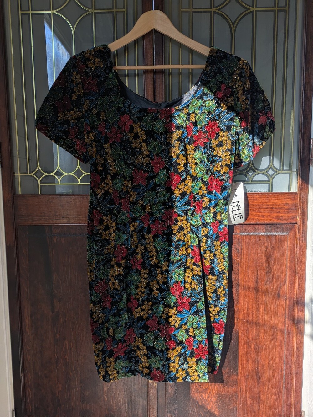 Vintage 80s or 90s La Belle Fashions Inc. Velvet Party Dress